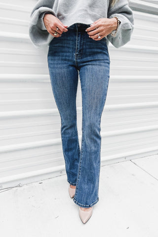 (PREORDER) KANCAN Ami High Rise Bootcut Jeans (MED WASH) - Simply Me Boutique
