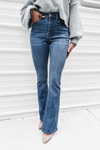 (PREORDER) KANCAN Ami High Rise Bootcut Jeans (MED WASH) - Simply Me Boutique