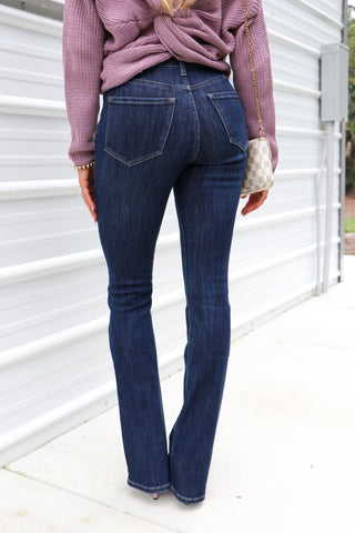 (PREORDER) KANCAN Ami High Rise Dark Wash Bootcut Jeans - Simply Me Boutique