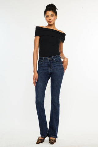 (PREORDER) KANCAN Ami High Rise Dark Wash Bootcut Jeans - Simply Me Boutique
