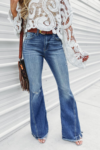 (PREORDER) KANCAN Bailey High Rise Super Flare Jeans - Simply Me Boutique