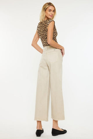 (PREORDER) KANCAN Calla Taupe Ultra High Rise Cropped Wide Leg Jeans - Simply Me Boutique