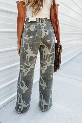 (PREORDER) Kancan Camo Wide Leg Jeans - Simply Me Boutique