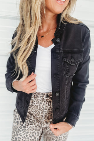 (PREORDER) KANCAN Dark Grey Denim Jean Jacket - Simply Me Boutique