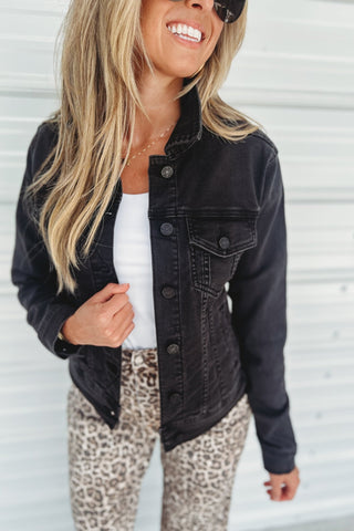 (PREORDER) KANCAN Dark Grey Denim Jean Jacket - Simply Me Boutique