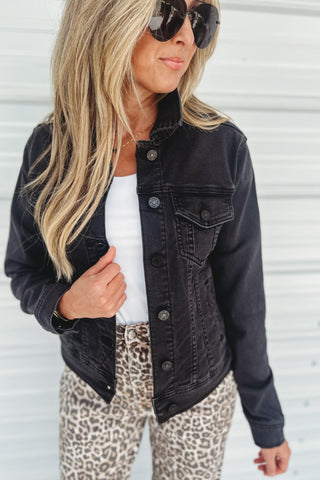 (PREORDER) KANCAN Dark Grey Denim Jean Jacket - Simply Me Boutique