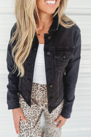 (PREORDER) KANCAN Dark Grey Denim Jean Jacket - Simply Me Boutique