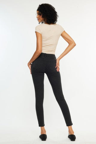 (PREORDER) KANCAN Dark Grey Polka Dot Skinny Jeans - Simply Me Boutique
