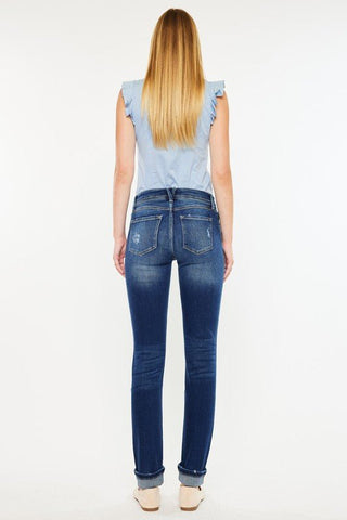(PREORDER) KANCAN Eternity Mid Rise Slim Straight Leg Jeans - Simply Me Boutique