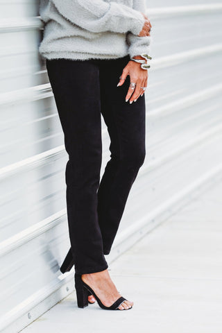 (PREORDER) KANCAN Gigi High Rise Slim Straight Black Jean - Simply Me Boutique