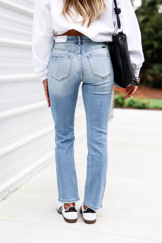 (PREORDER) KANCAN Isabella Mid Rise Slim Straight Jeans - Simply Me Boutique
