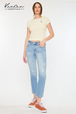 (PREORDER) KANCAN Isabella Mid Rise Slim Straight Jeans - Simply Me Boutique