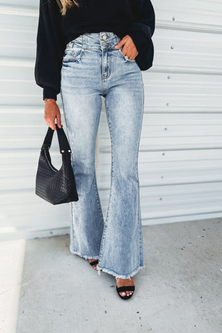 (PREORDER) KANCAN Jasmine High Rise Flare Jeans - Simply Me Boutique
