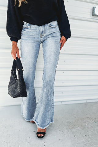 (PREORDER) KANCAN Jasmine High Rise Flare Jeans - Simply Me Boutique