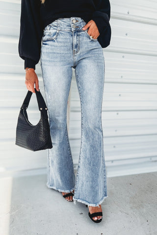 (PREORDER) KANCAN Jasmine High Rise Flare Jeans - Simply Me Boutique