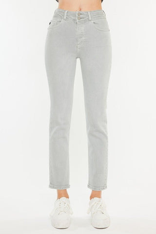(PREORDER) KANCAN JoJo High Rise Slim Straight Grey Jeans - Simply Me Boutique