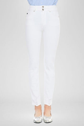 (PREORDER) KANCAN JoJo High Rise Slim Straight Jeans (White) - Simply Me Boutique