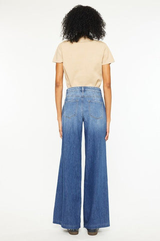 (PREORDER) KANCAN Josie Pleated High Rise Wide Leg Jeans - Simply Me Boutique
