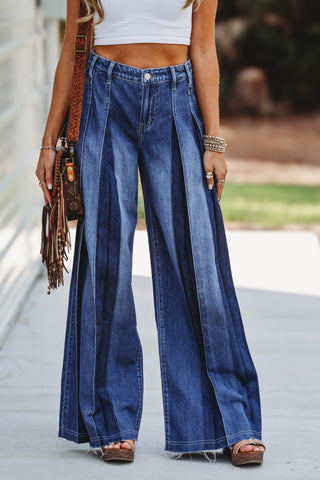 (PREORDER) KANCAN Josie Pleated High Rise Wide Leg Jeans - Simply Me Boutique