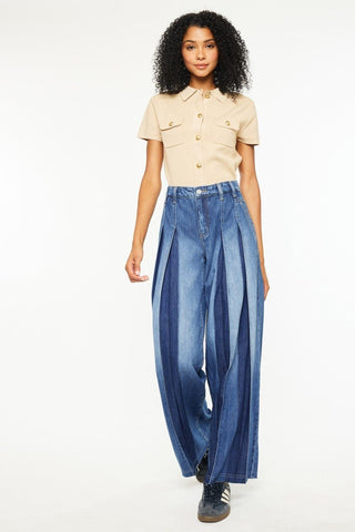 (PREORDER) KANCAN Josie Pleated High Rise Wide Leg Jeans - Simply Me Boutique