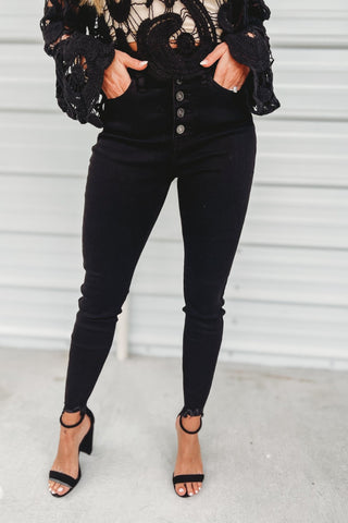 (PREORDER) KANCAN Just Imagine High Rise Black Jeans - Simply Me Boutique