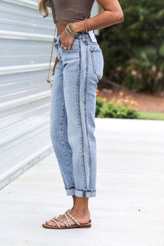 (PREORDER) KANCAN Lena Mid Rise Boyfriend Jeans - Simply Me Boutique