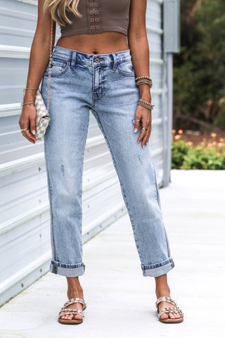 (PREORDER) KANCAN Lena Mid Rise Boyfriend Jeans - Simply Me Boutique
