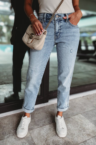 (PREORDER) KANCAN Lena Mid Rise Boyfriend Jeans - Simply Me Boutique