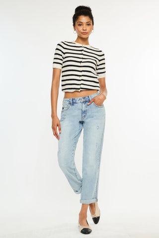 (PREORDER) KANCAN Lena Mid Rise Boyfriend Jeans - Simply Me Boutique