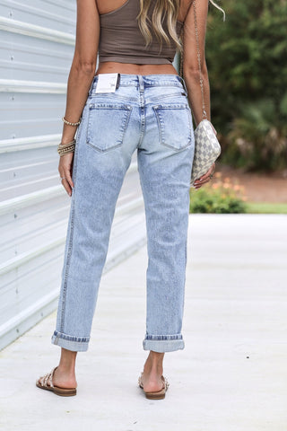 (PREORDER) KANCAN Lena Mid Rise Boyfriend Jeans - Simply Me Boutique