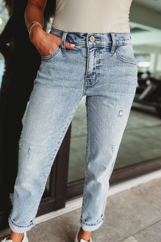 (PREORDER) KANCAN Lena Mid Rise Boyfriend Jeans - Simply Me Boutique