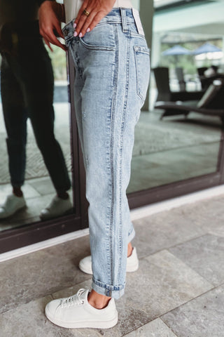 (PREORDER) KANCAN Lena Mid Rise Boyfriend Jeans - Simply Me Boutique