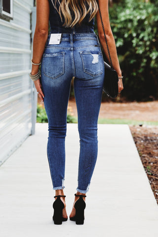 (PREORDER) KANCAN Macy Mid Rise Ankle Skinny Jeans - Simply Me Boutique
