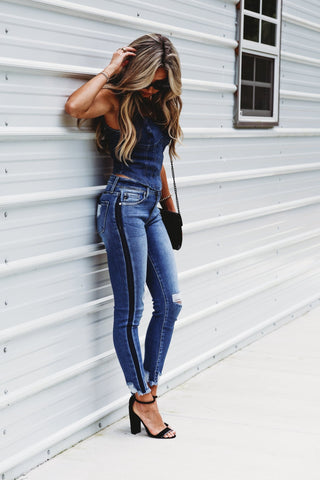 (PREORDER) KANCAN Macy Mid Rise Ankle Skinny Jeans - Simply Me Boutique