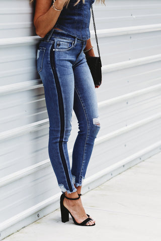 (PREORDER) KANCAN Macy Mid Rise Ankle Skinny Jeans - Simply Me Boutique