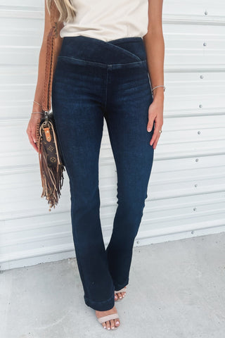 (PREORDER) KANCAN Maya Mid Rise Pull On Bootcut Jeans - Simply Me Boutique
