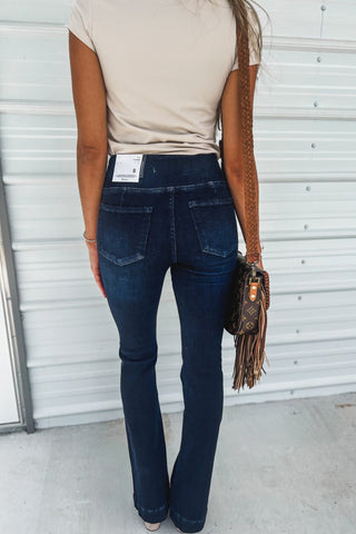 (PREORDER) KANCAN Maya Mid Rise Pull On Bootcut Jeans - Simply Me Boutique