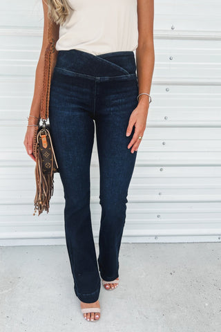 (PREORDER) KANCAN Maya Mid Rise Pull On Bootcut Jeans - Simply Me Boutique