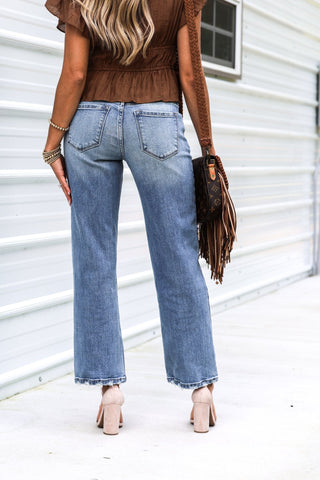 (PREORDER) KANCAN Melissa High Rise Slim Wide Leg Jeans - Simply Me Boutique