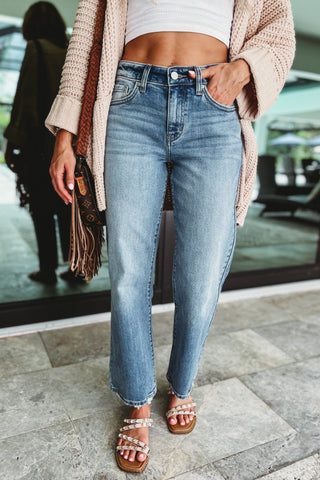 (PREORDER) KANCAN Melissa High Rise Slim Wide Leg Jeans - Simply Me Boutique