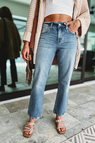 (PREORDER) KANCAN Melissa High Rise Slim Wide Leg Jeans - Simply Me Boutique