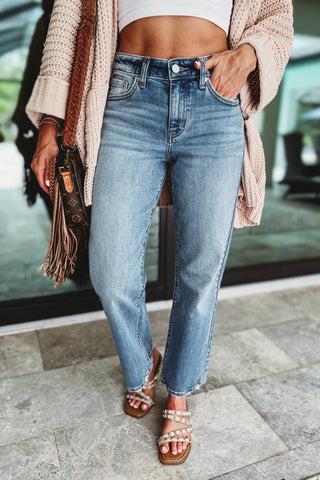 (PREORDER) KANCAN Melissa High Rise Slim Wide Leg Jeans - Simply Me Boutique