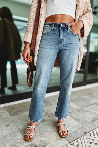 (PREORDER) KANCAN Melissa High Rise Slim Wide Leg Jeans - Simply Me Boutique