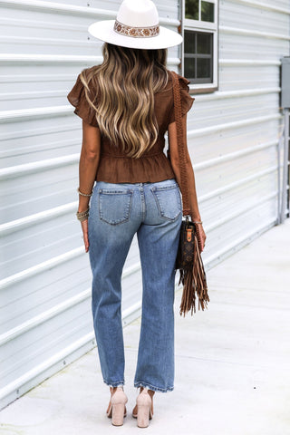 (PREORDER) KANCAN Melissa High Rise Slim Wide Leg Jeans - Simply Me Boutique