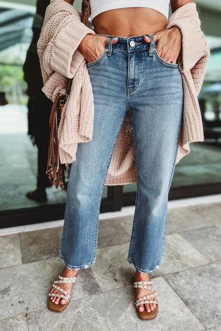 (PREORDER) KANCAN Melissa High Rise Slim Wide Leg Jeans - Simply Me Boutique