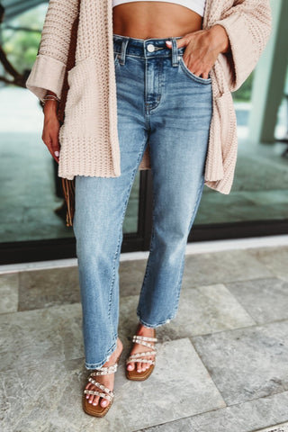 (PREORDER) KANCAN Melissa High Rise Slim Wide Leg Jeans - Simply Me Boutique