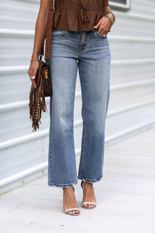 (PREORDER) KANCAN Melissa High Rise Slim Wide Leg Jeans - Simply Me Boutique