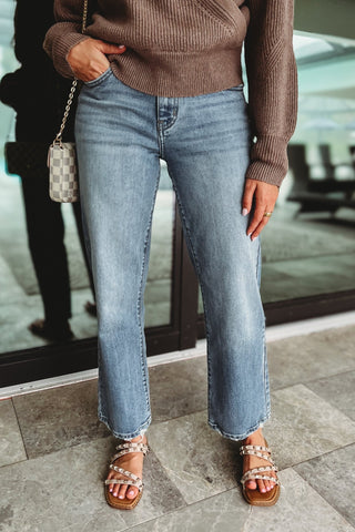 (PREORDER) KANCAN Melissa High Rise Slim Wide Leg Jeans - Simply Me Boutique