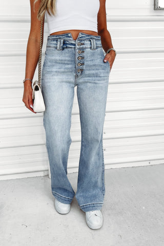 (PREORDER) KANCAN Meredith High Rise Flare Jeans - Simply Me Boutique