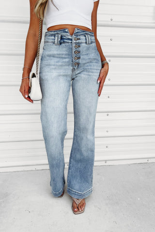 (PREORDER) KANCAN Meredith High Rise Flare Jeans - Simply Me Boutique